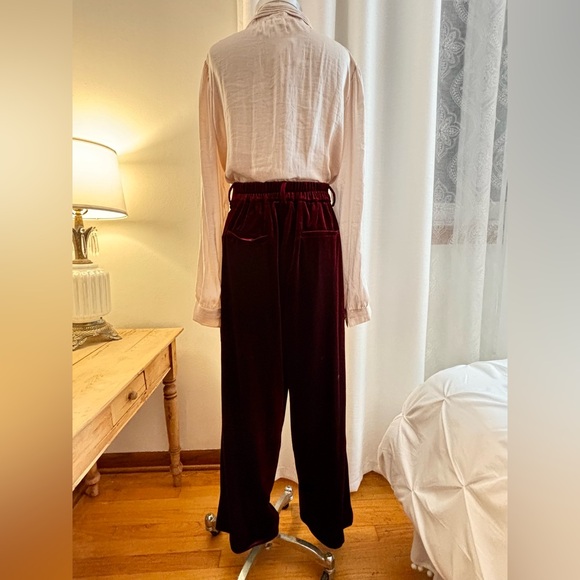 THE PORTER COLLECTIVE  Guidara velvet pants, burgundy color, size 1X. NWOT - Picture 6 of 11